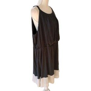Maurices 3X Dress Black White Polka Dot Spring Summer Tank Sleeveless Pullover